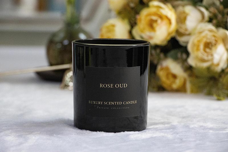 Luxury Matte Black Scented Candle in Glass Jar