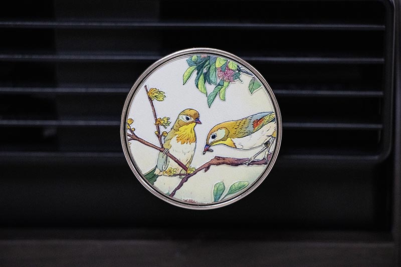 Chinese-Inspired Car Vent Diffuser with Bird & Branch Design