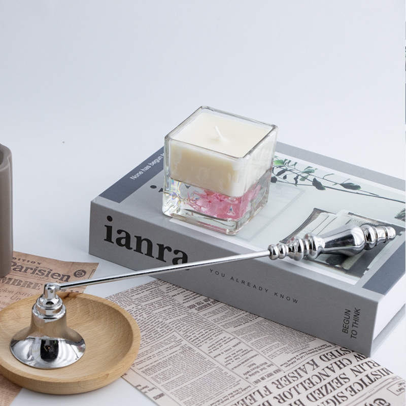 Elegant Silver Metal Candle Snuffer for a Refined Touch