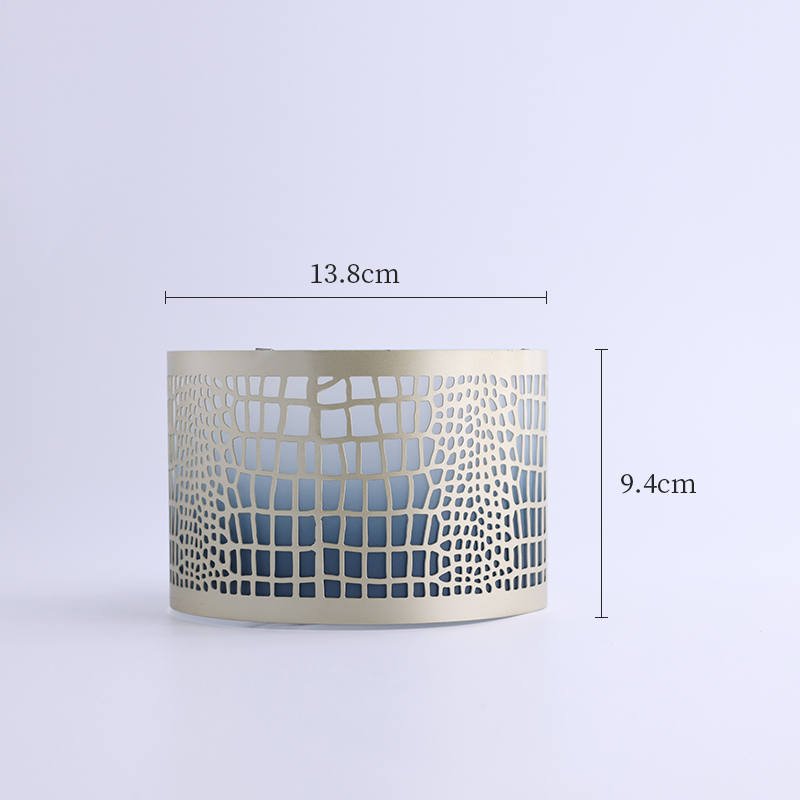 Textured Candle Holder with Elegant Blue Finish